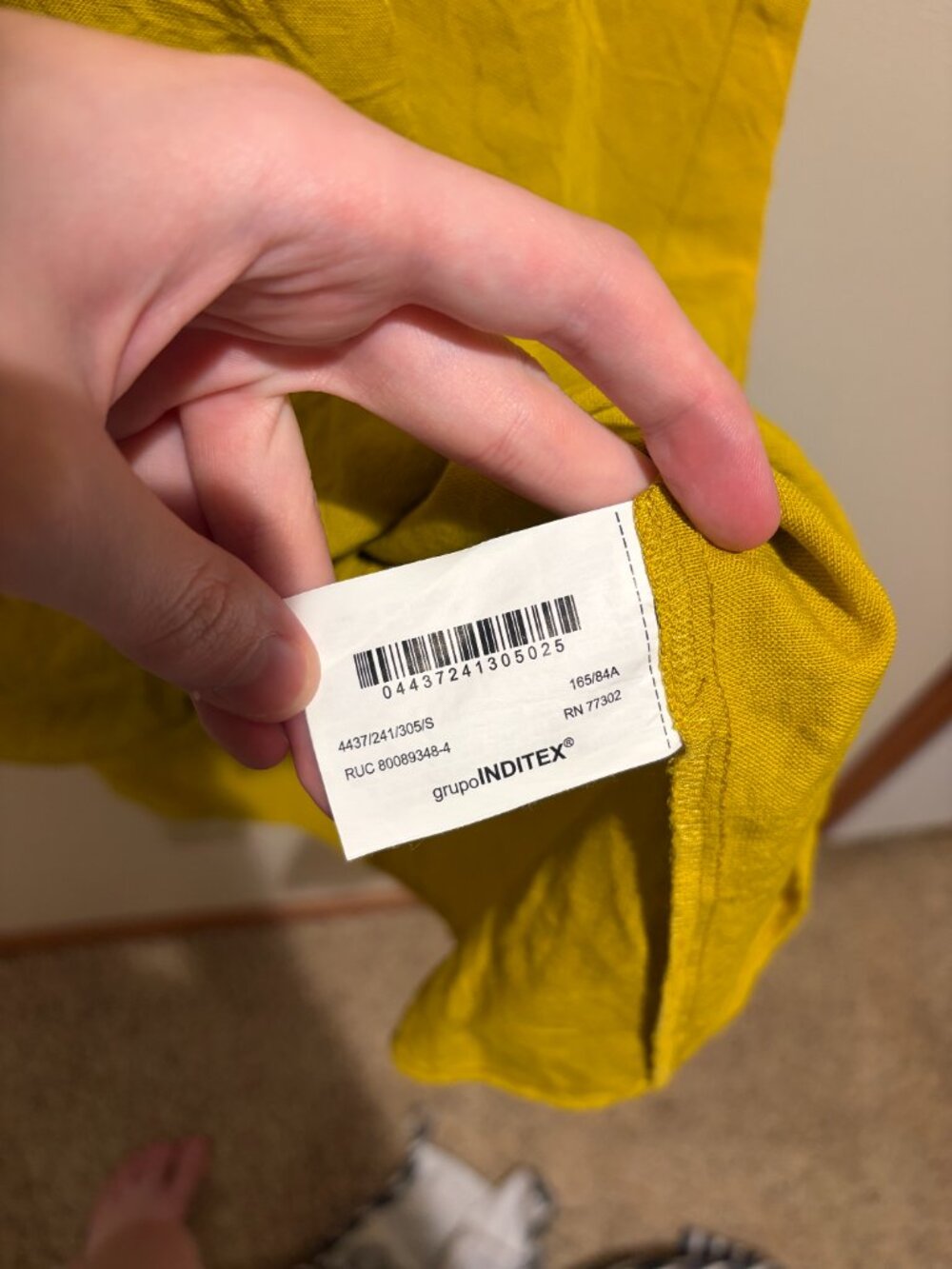 Zara Yellow Linen Blend Kaftan Caftan Midi Dress V Neck Short Sleeve - Picture 13 of 13